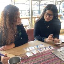 Teacher and Student learning Spanish