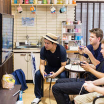 Genki students having fun at the lounge
