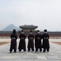 Group of students in front of temple