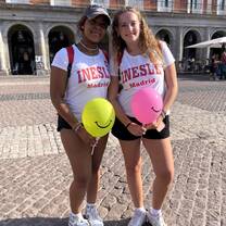 Women holding a balloon