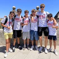 Group photo at castle