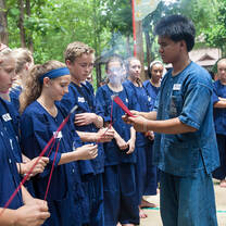 Students part of a ceremony in Thailand