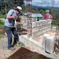 Volunteer working on construction