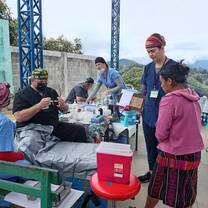Volunteers providing dental care