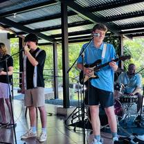 Student rock band performing at campus event
