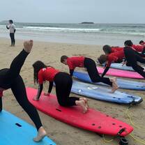 Learning how to surf at Chester College's Summer Camp