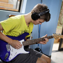 Music studio recording session