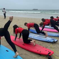 Learning how to surf at Chester College's Summer Camp