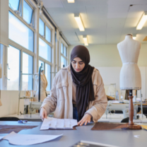 Student in our textiles and fashion workshop 