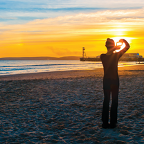 Bournemouth beach at sunset 