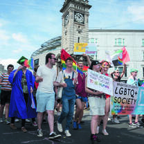 The streets of Brighton during Pride festival
