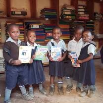 Amatsiko children in school Library 
