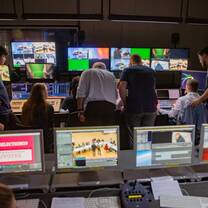 Students working in a production suite