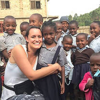 Volunteer with children 
