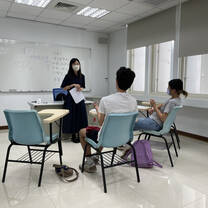 Students and teacher in classroom