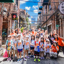 Campers visiting Tianzifang in Shanghai