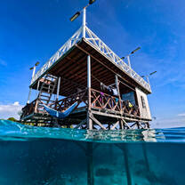 turquoise waters at our jetty