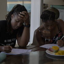Women studying