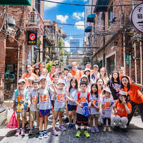 Campers visiting Tianzifang in Shanghai