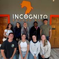 Students trying out escape rooms