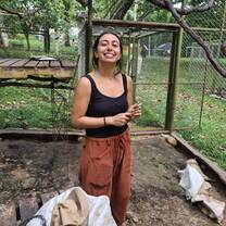 Volunteer smiling