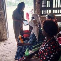 woman providing education