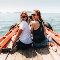 Students on boat