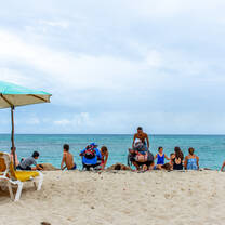 VISIONS Dominican Republic kids at the beach.