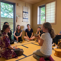 Everybody enjoyed traditional tea ceremony in a relaxed mood.