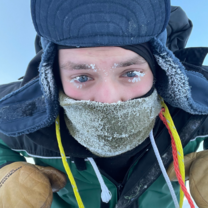 Frozen eyelashes at Svalbard