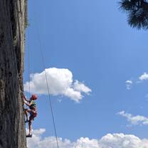 VISIONS Montana Blackfeet Participant climbing 