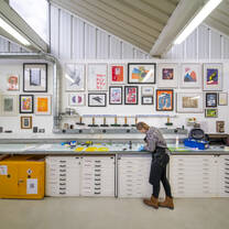 Student at print room