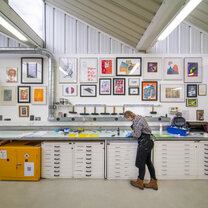 Student at print room