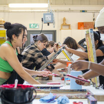 Students painting