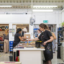 Students at print room