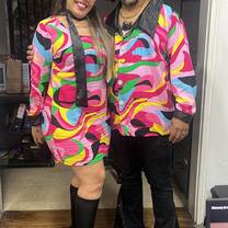 Couple with 70's costume