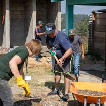 volunteers doing construction work