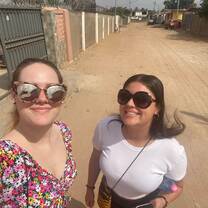 Volunteer selfie in the street