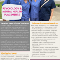 The psychology and mental health programmes at a glance!