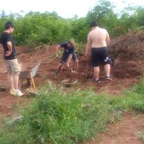 Volunteers helping fill classroom