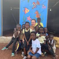 Childcare volunteer with warm heart for unprivileged children