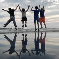 Sky mirror group photo