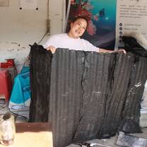 The compressed plastic waste can be transformed into roofing sheets.