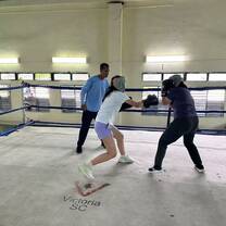 Girls sparring
