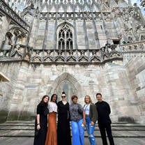 AIFS Abroad interns group photo at church