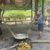 cooking food for the elephants
