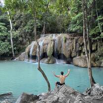 Swimming in the beautiful Emerald waterfalls