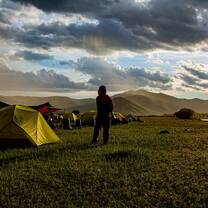 camping in the vast planes