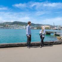 Students chatting on the waterfront