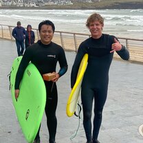 Surfing in Portrush (1 minute walk from your apartment!)
